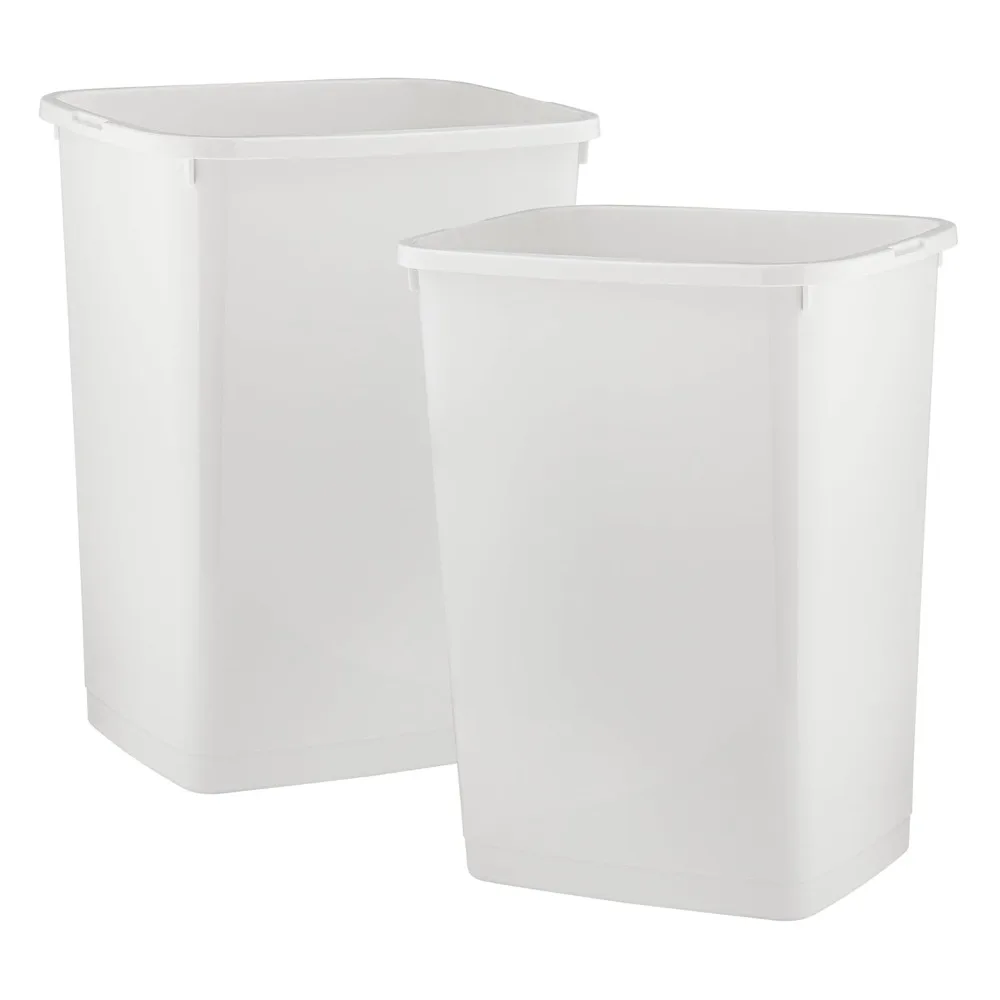 

Large Kitchen Trash Can 13 Gallon, 52 Qt Waste Bin for Kitchen, Garage, Indoor and Outdoor Trash Can (2, White)