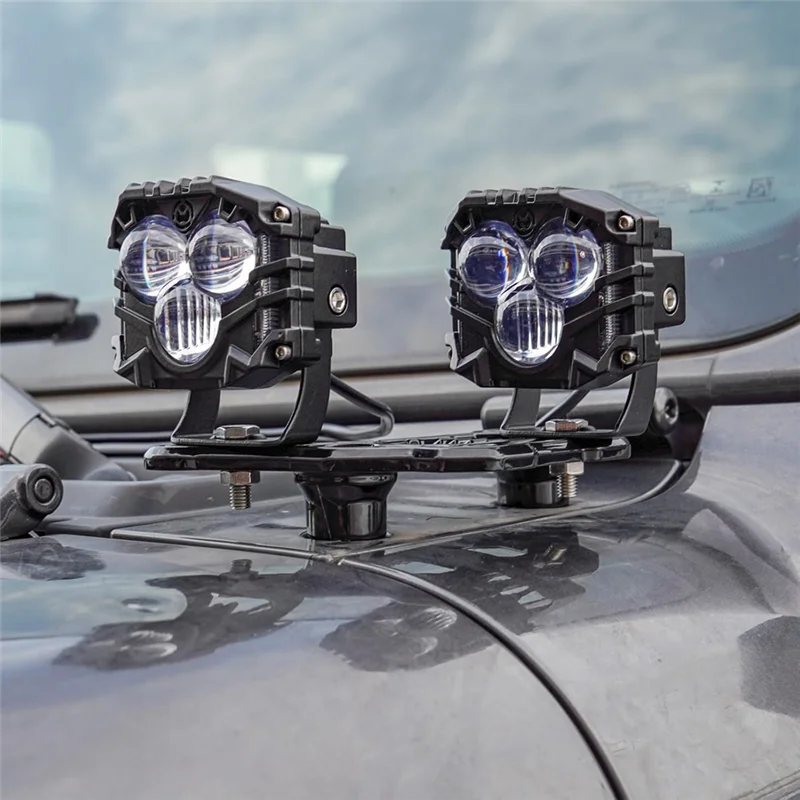 Dual Light Bar Mount Bracket For Jeep Wrangler JL Gladiator JT 2018-2025 Fog Light Brackets
