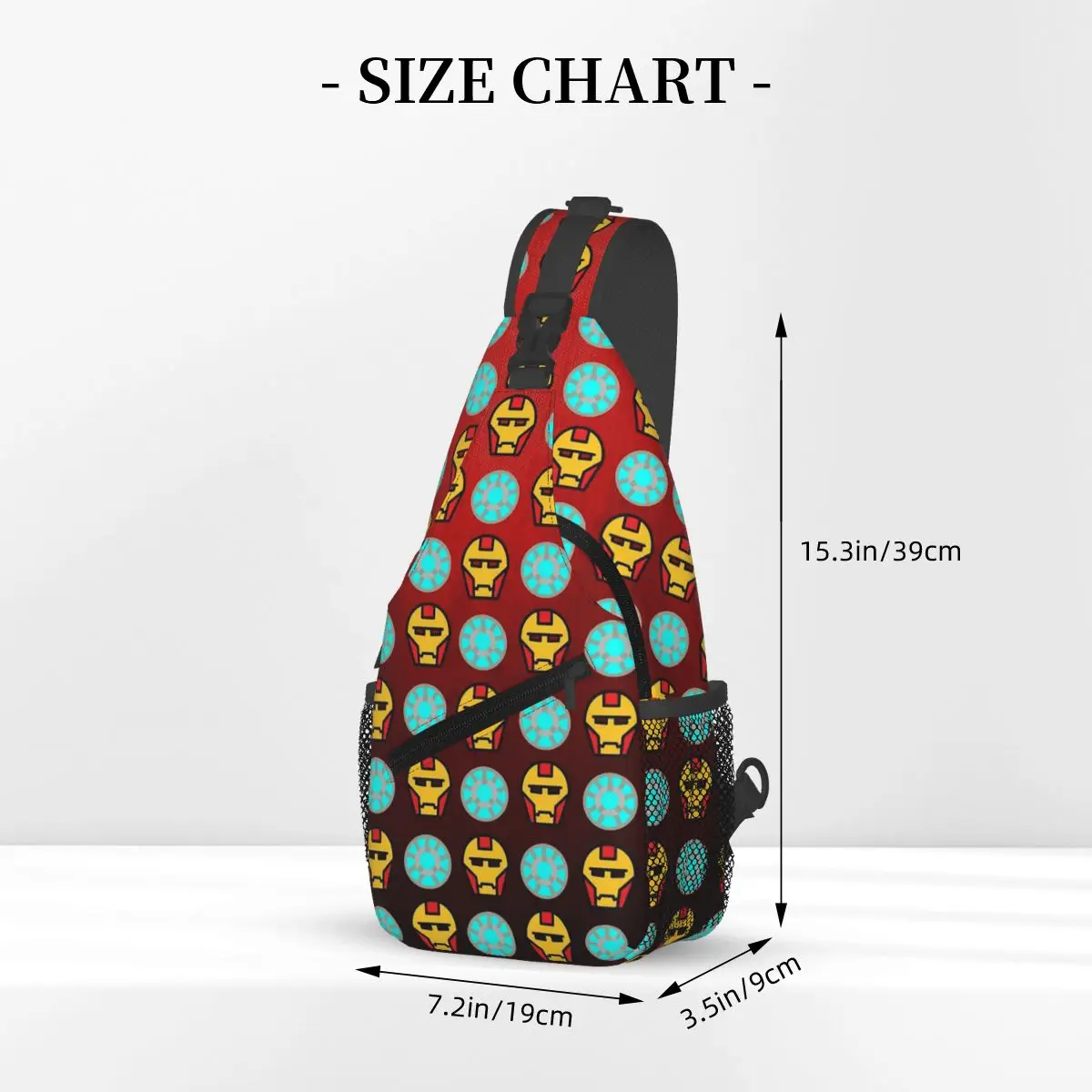 Mochila cruzada con eslinga clásica Iron Man personalizada para mujeres y hombres, resistente al agua para ciclismo, mochila de hombro estampada