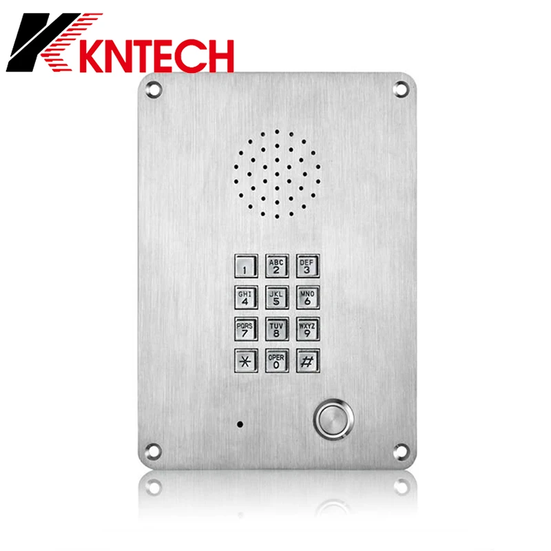Stainless Steel Clean Room Phone - KNTECH Dustproof VOIP Intercom, Hands-Free Hospital/Lab Grade, IP54 Embedded Installation