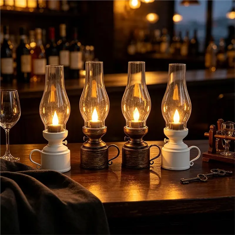 LLCS-Electronic Candles Battery Operated LED Lamp Lantern Decorative Light For Holiday Christmas For Home Bedroom Living Room