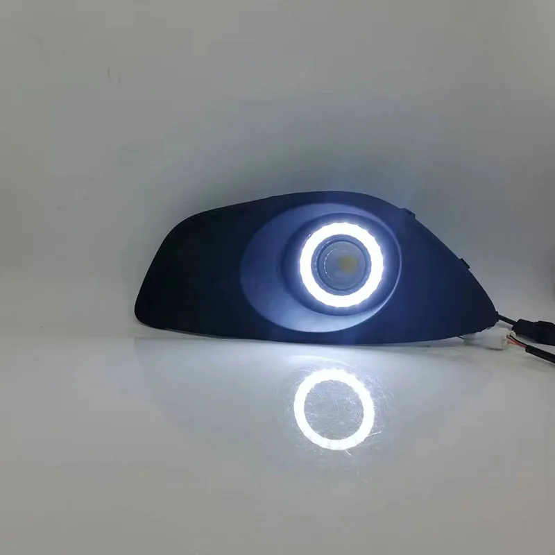 LED Fog Lights Assembly For Hyundai Santa fe 2010 2011 2012 Front Bumper Fog lamp Replacement Angel Eye Daylight Accessories