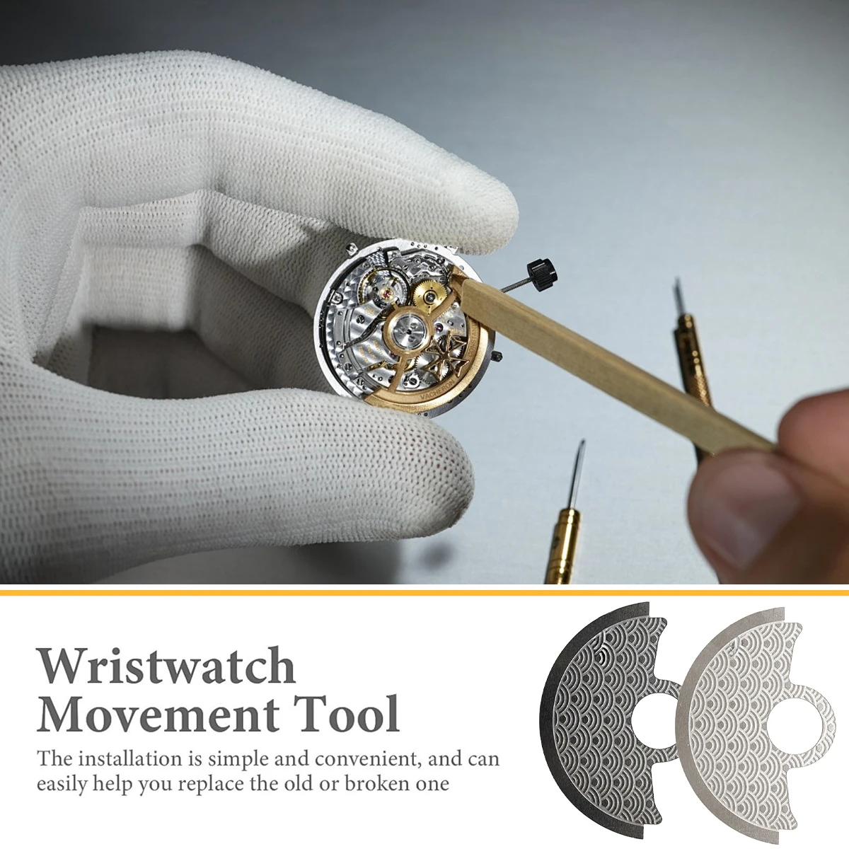 Waveパターン自動ハンマーローター、メタルパッチ、The iko 4r35、4r36、nh35、nh36ムーブメント、skx007ウォッチ、movt、Retrofitパーツに適合