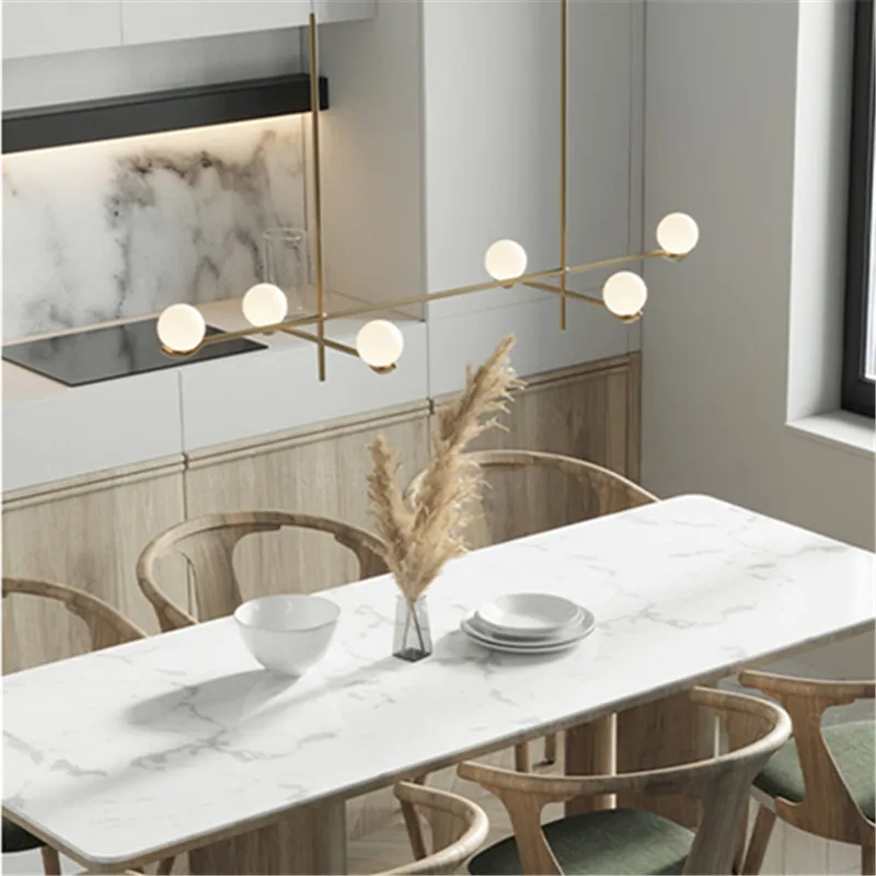 Imagem -05 - Modern Glass Ball Led Teto Lustre Black Gold Luminária Quarto Living Sala de Jantar Mesa Pendant Lamp Lusters Luminária Iluminação