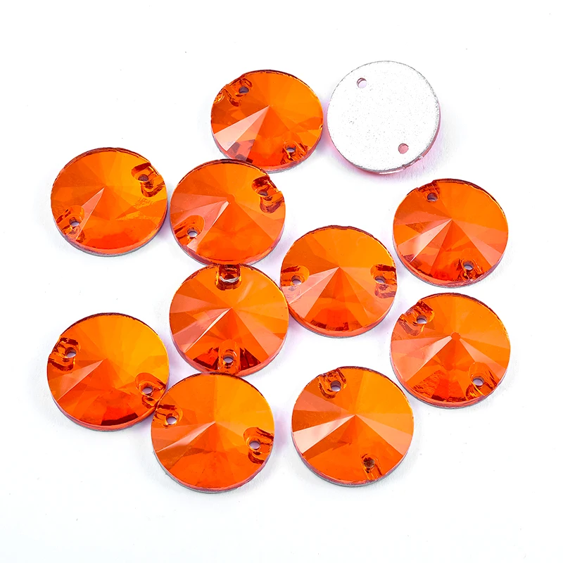BOBOHOO Orange Rivoli Tropfen Glas Flatback Nähen Steine Kristall Steine Nähen auf Strasssteine Für Handarbeiten Kleidungsstück Strass DIY – Detail 3