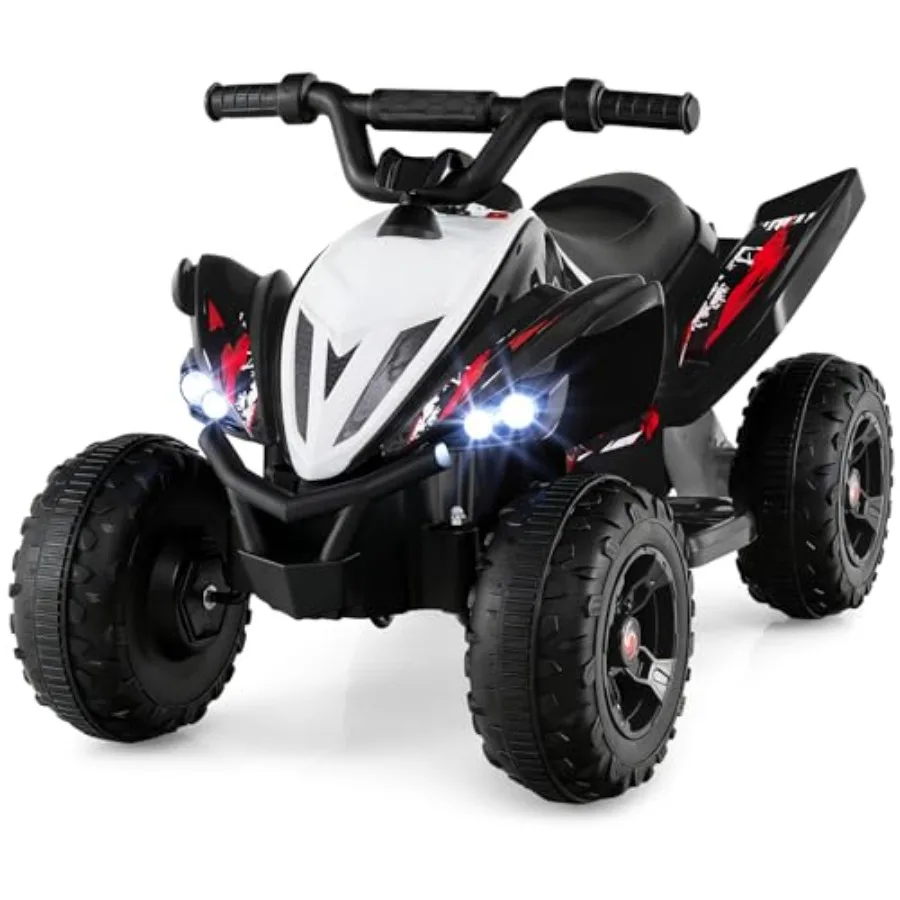 Vehículo Todoterreno Eléctrico de 12V para Niños Pequeños, Quad con Arranque Suave, Luces LED, Alta/Baja Velocidad, Música, Alimentado por Batería