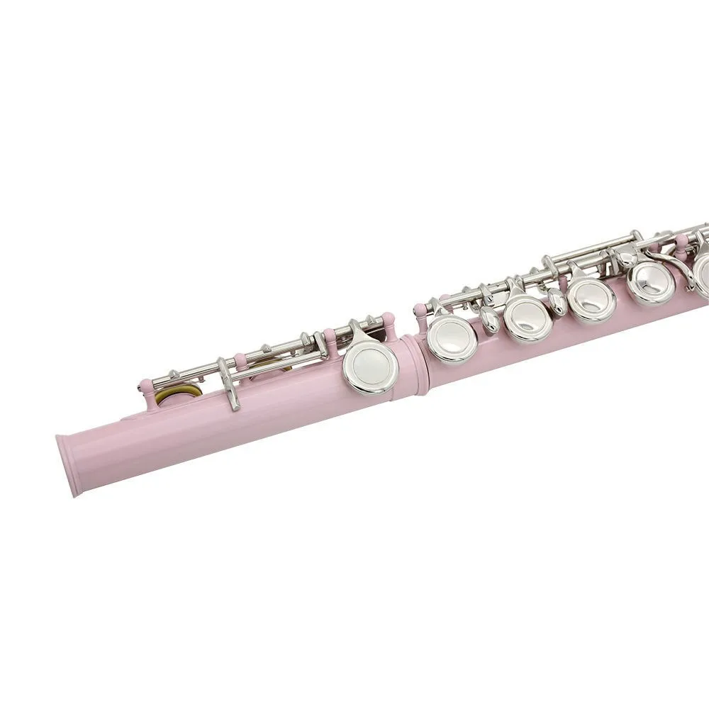 White Copper Flute in C Key Silver Nickel Plated 16 Hole Closed Hole Tenor E Mechanism Flute Musical Instrument