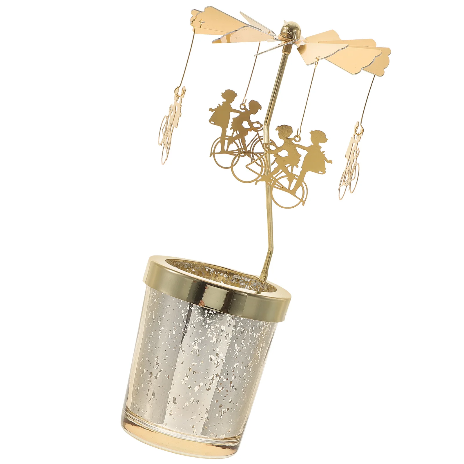 

Decorative Candleholder with Rotating Function Lovely Desktop Adornment for Parties Weddings Birthdays Dining Table Ambience
