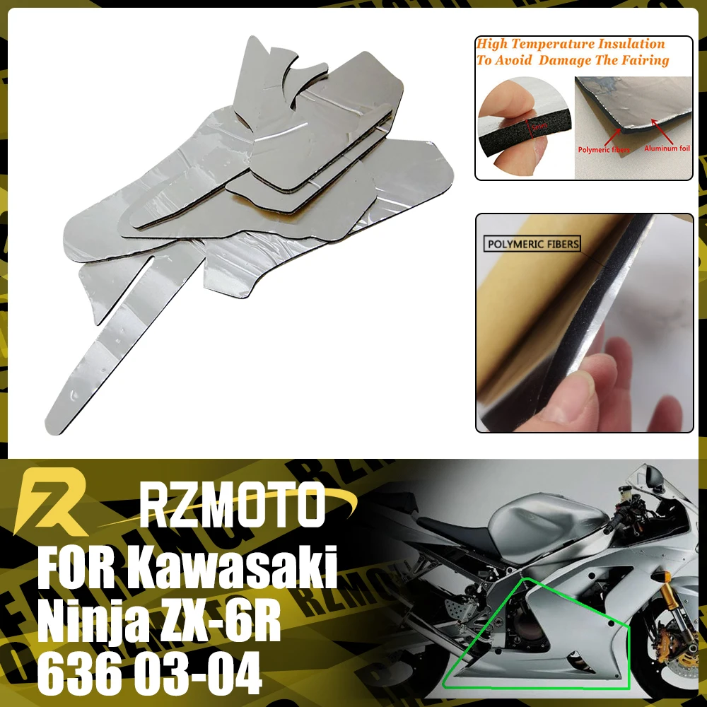 

ZX6R Heat Shield Fairing Melting Protection Pre-Cut Insulation Sponge Fit For KAWASAKI NINJA ZX-6R 636 2003-2004