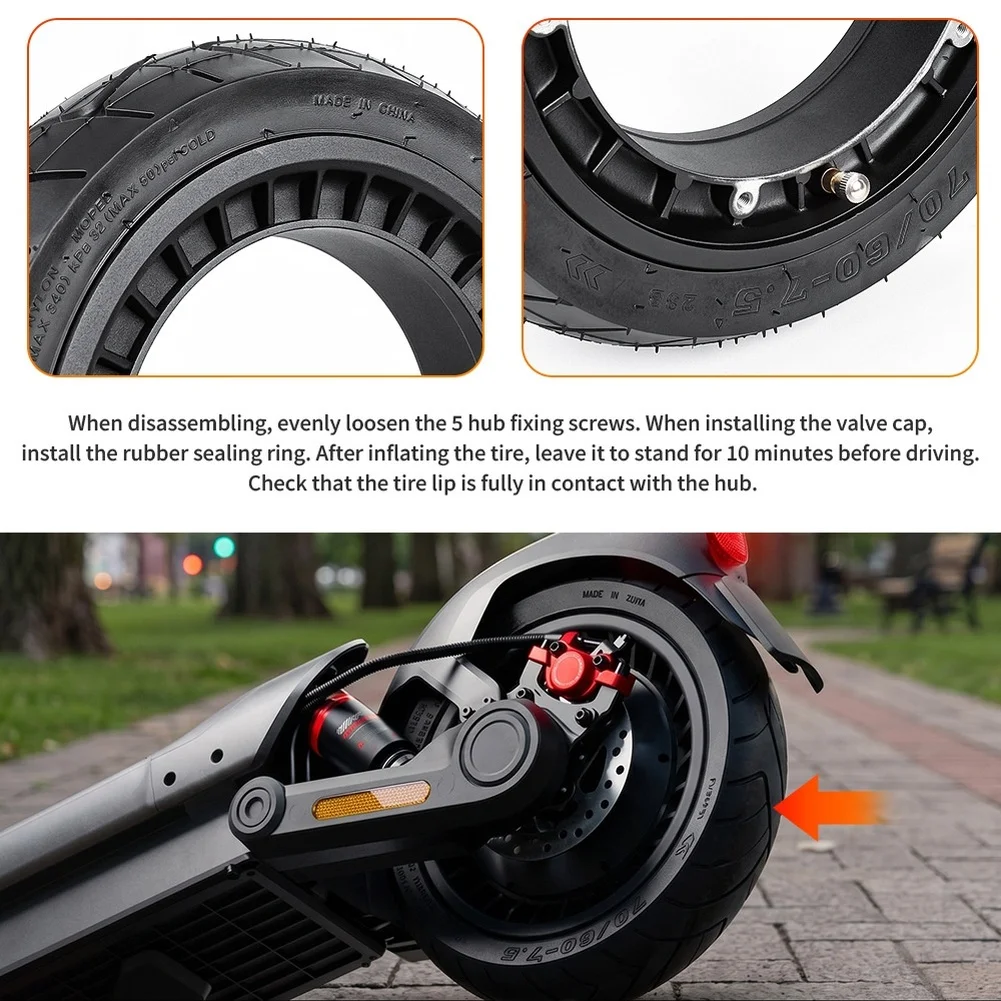 Replacement Motor Hub Assembly Compatible with For Ninebot MAX G3 Electric Scooter Featuring Tubeless Tire Integration