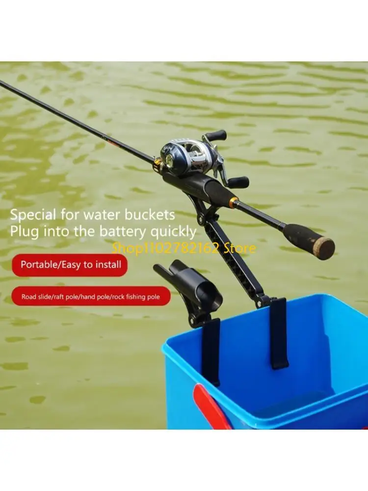 

547B 2Pcs Plastic Ice Fishing Rod Holder Adjustable Bucket Rod Holder Support Stand