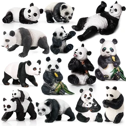 Oenux China Panda Bamboo Wild Animals Action Figures Model Figurine PVC Miniature Cute Decoration Education Collection Kid Toy