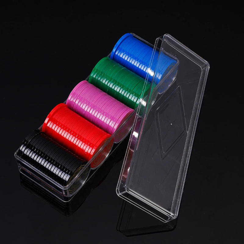 

【W】Durable Clear Acrylic Poker Chips Tray 100 Chips Case Box Holder Collectibles Craft