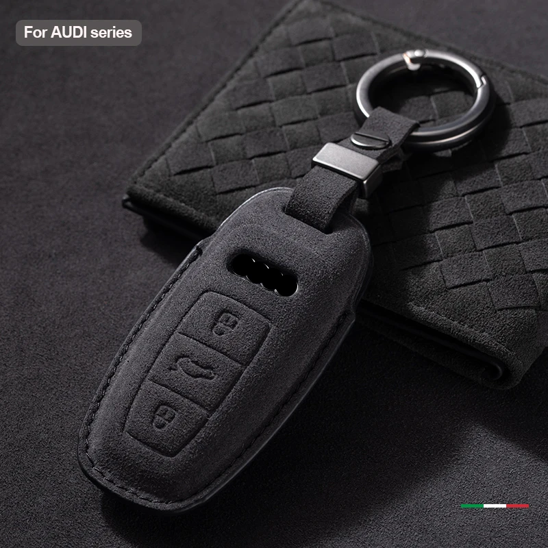 Suede Car Key Case Cover Shell For Audi Q7 Quattro A8 Quattro A1 A3 8P A4 A5 A6 A7 S3 S4 S5 S7 S8 R8 Q2 Q3 Q5 Q8 TT RS3 RS6