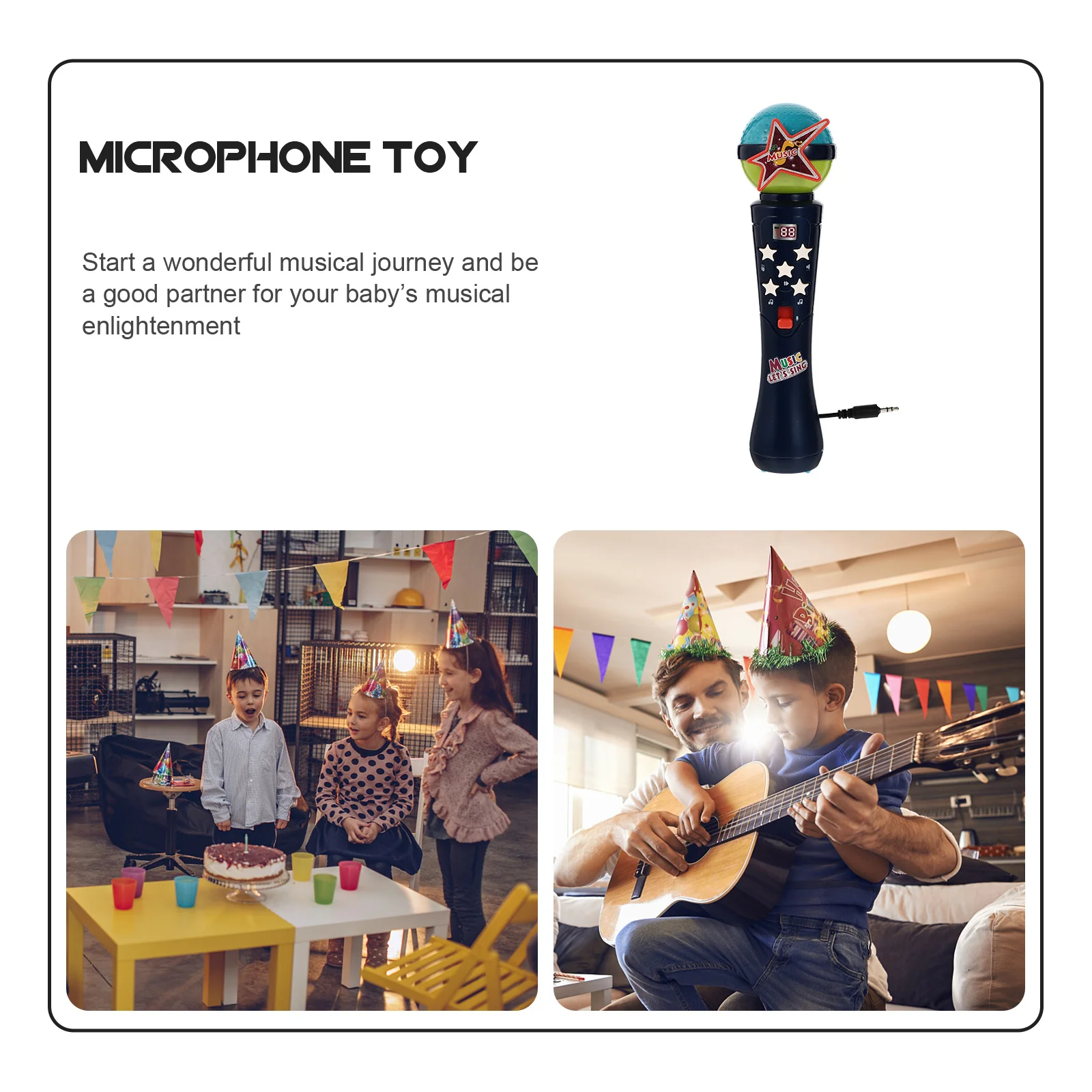 Fake Microphone Prop Plastic Stage Play Music Toys ABS Kids Singing Pretend for