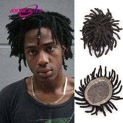 Addbeauty Male Wig Fine Mono NPU Men Toupee Indian Human Hair Wigs Afro Curly Dreadlock for Black Men Natural Hair Prosthesis