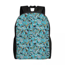 Personalizzato Cookie Monster zaini uomo donna Casual Bookbag per College School Cartoon Sesame Street Bags