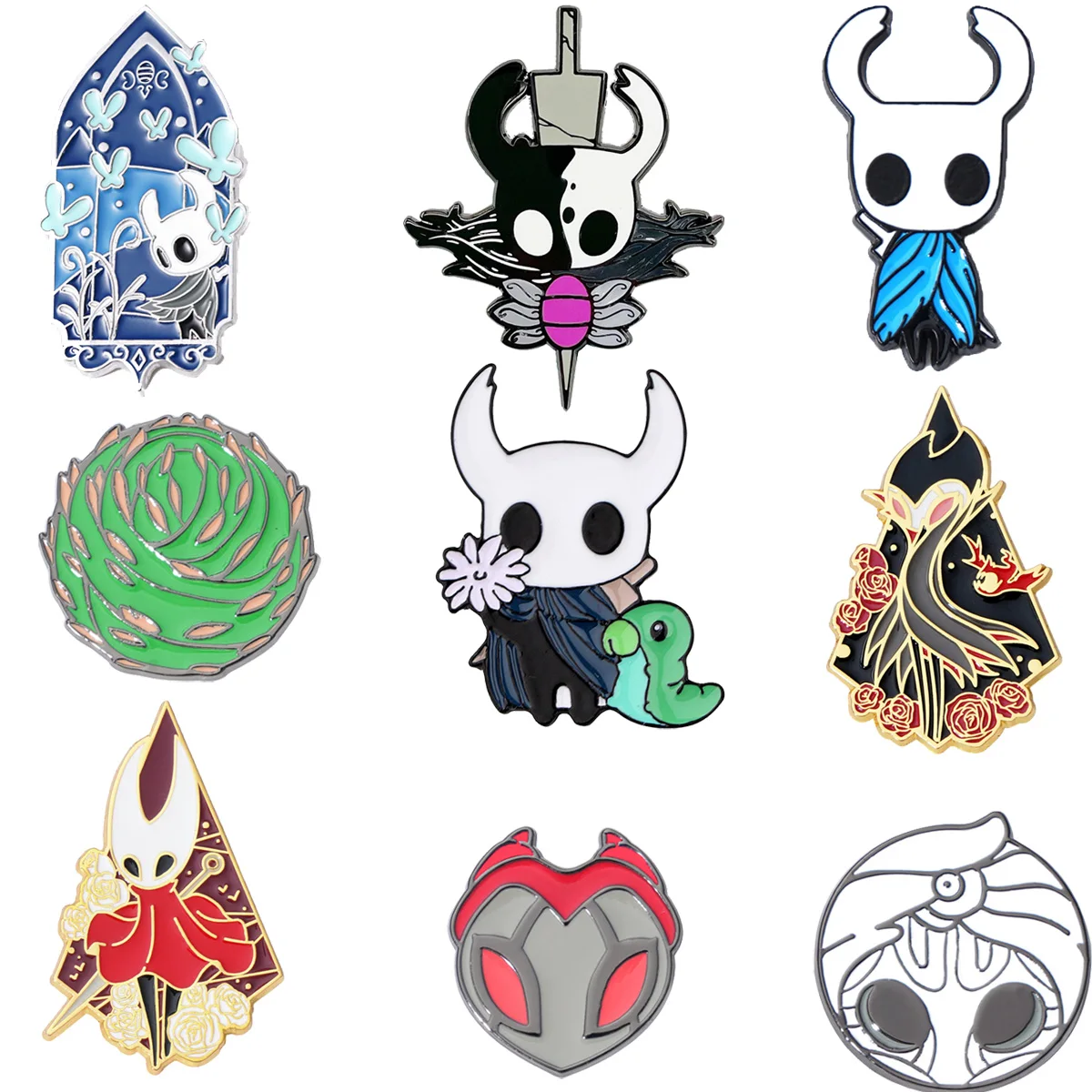 Hollow Knight Enamel Brooches Cool Game Character Pins Clothes Backpack Hat Lapel Badges Fashion Jewelry Accessories Gifts