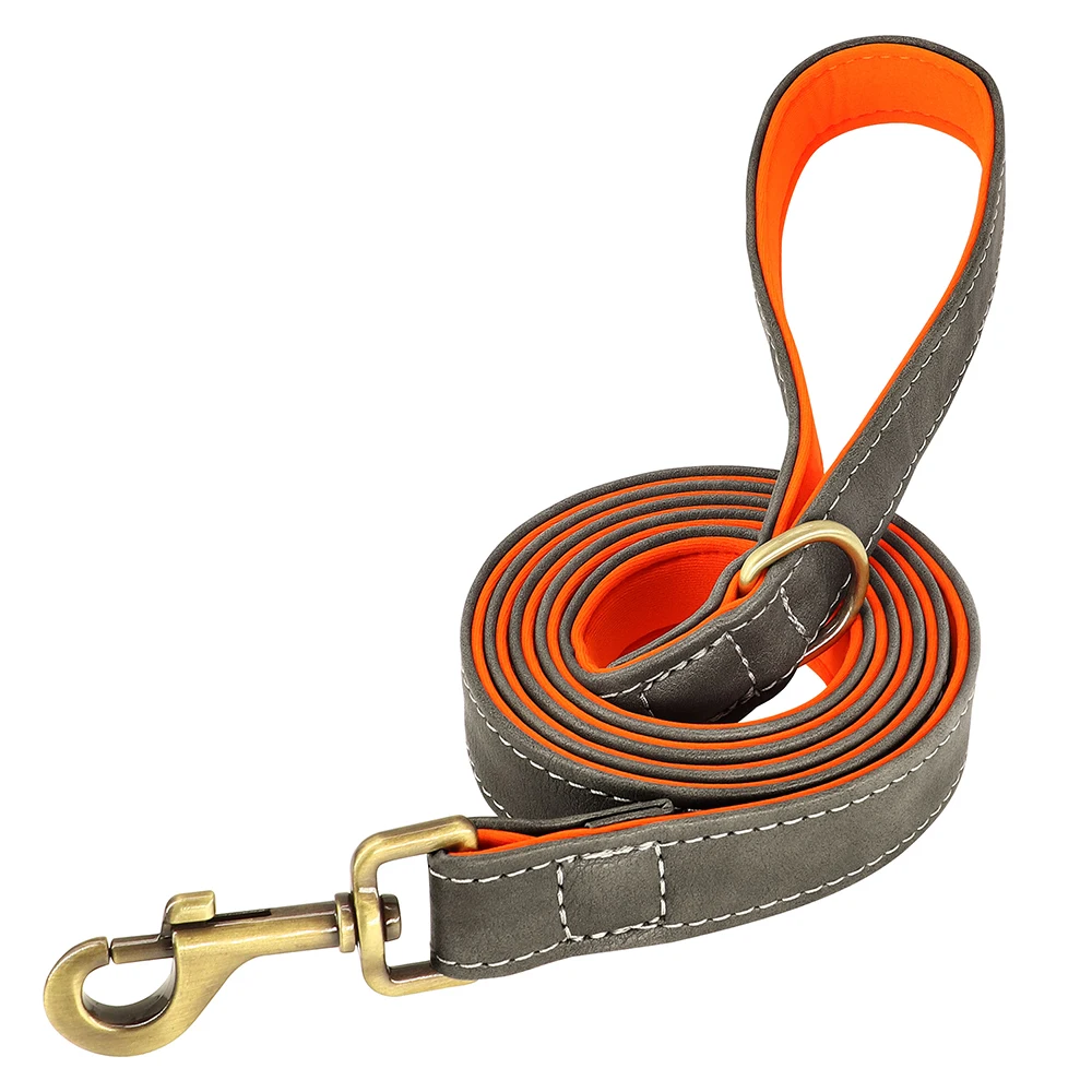 Personalisiertes Hundehalsband, Leine, PU-Leder, Hundehalsbänder, Haustierseil, gravierte Haustier-ID-Namenskette für kleine große Hunde, weich gepolstert – Detail 25
