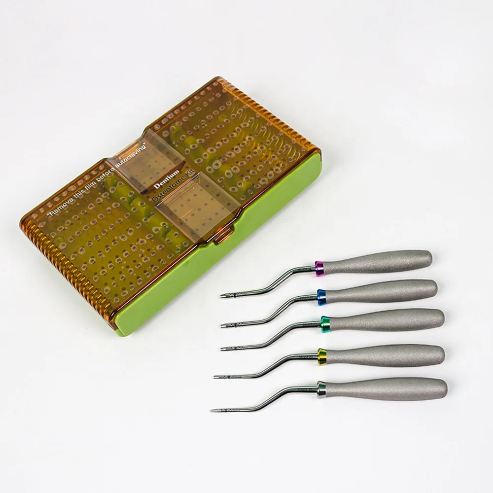 5Pcs Dental Surgical Implant Dentium Angled Osteotome Kit