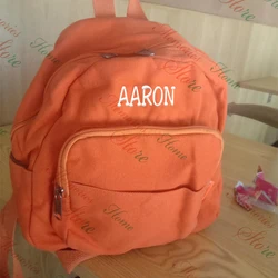 Small Size Retro Canvas Backpack Personalized Name Student Schoolbags Customized Solid Color Women Outdoor Shoulder Backpacks