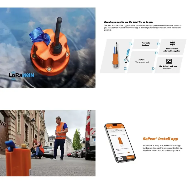 SePem 352 LoRaWAN IoT Fixed Pipeline Hydrophone Noise Logger for Long-distance Water Transmission Pipeline Leak Monitoring