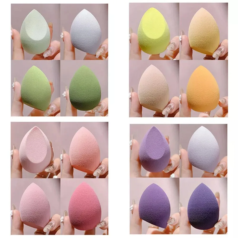 4 pçs/set moda multi-cor maquiagem esponja liquidificador para uso seco & molhado macio beleza ovo compõem acessórios cosméticos puff