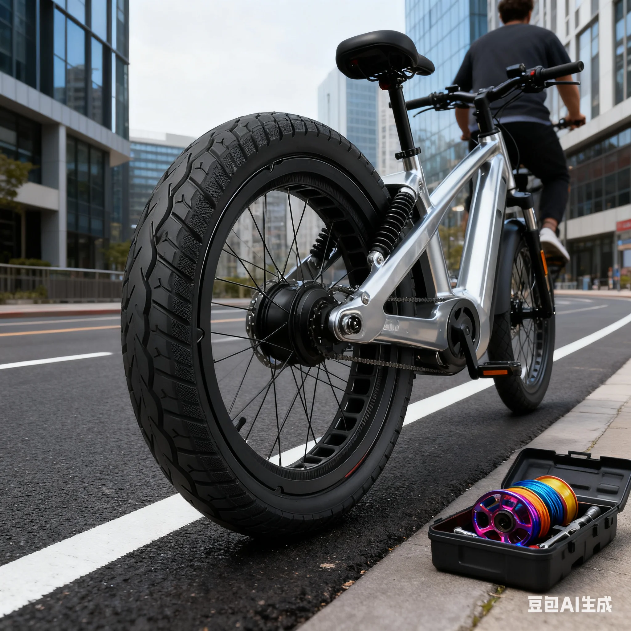 

12x2.125 Solid Electric Bicycle Tire - 12 Inch Non-Pneumatic Explosion-Proof Design Ideal For Off-Road Riding Practical Tyre