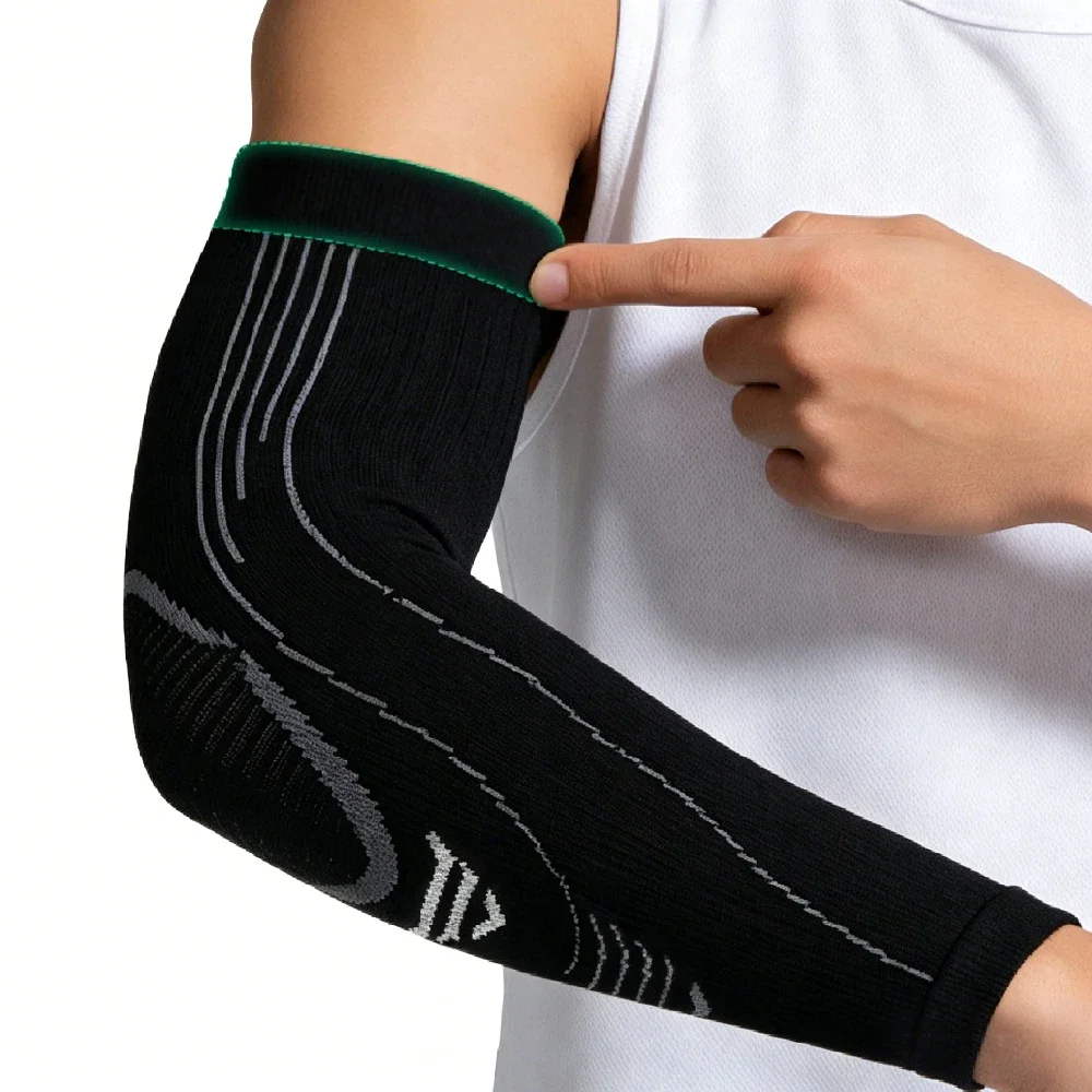 1PCS Elbow Compression Full Arm Sleeve Brace, Targeted Compression Arm Support, Lightweight Sleeve for Running, Gym Training