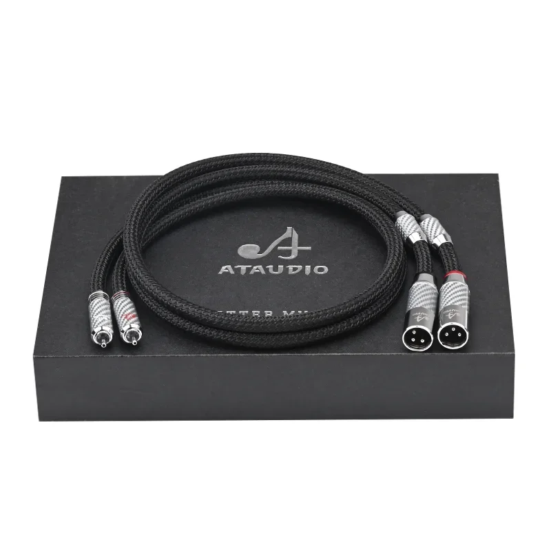 Ataudio hifi rca zu xlr audio kabel 7n occ kern kohle faser rhodiniert 2rca männlich zu 2xlr buchse für lautsprecher mischer verstärker 3