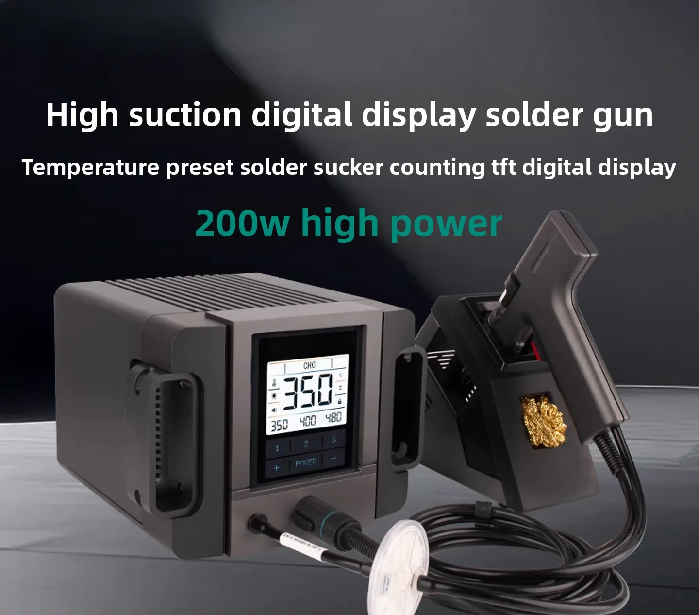 

Electric Desoldering Pump 200W High Power TV2/TV2+ Vacuum Desoldering Tool Portable Desoldering Station for PCB Repair