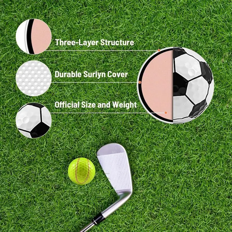 Colorful Golf Balls Funny Double Layer Golf Balls Assorted Cartoon Cute Golf Balls For All Golfers Kids And Dads Driving Range