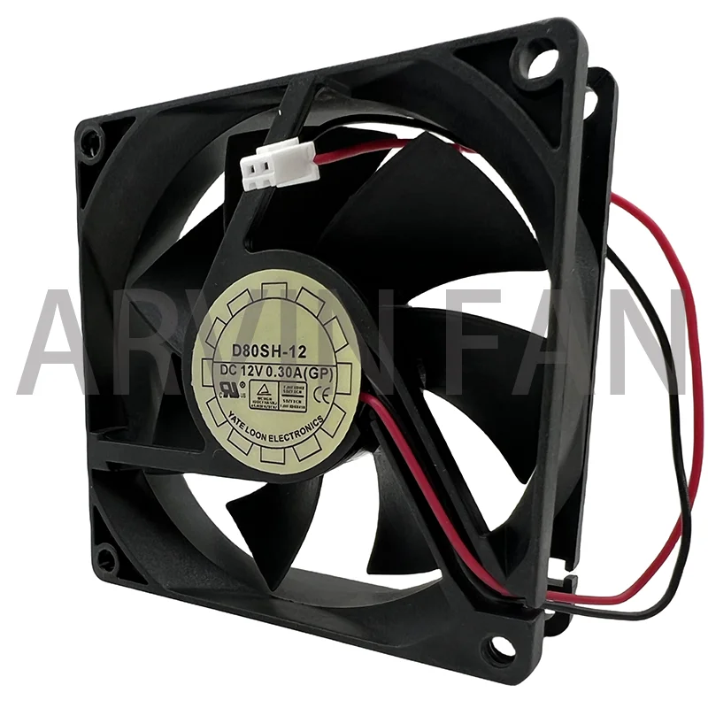 Original 80mm Cooling Fan 8cm 12V  D80SH-12 8025 80X80X25MM 0.18A 8CM 12V Silent Cabinet Power Supply Cooling Fan