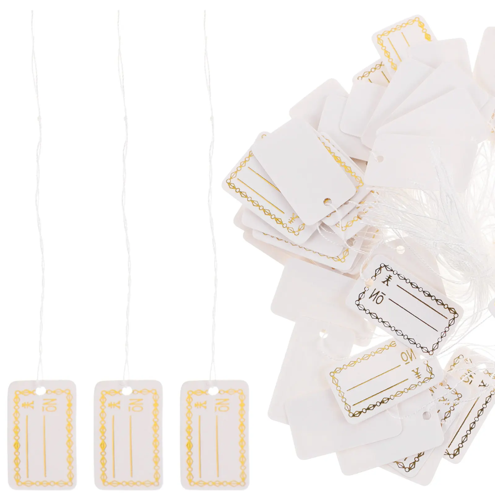 500Pcs Display Price Tag Paper Labels Blank Hanging String Tags for Jewelry Clothes Shoes Retail Pricing Tags with