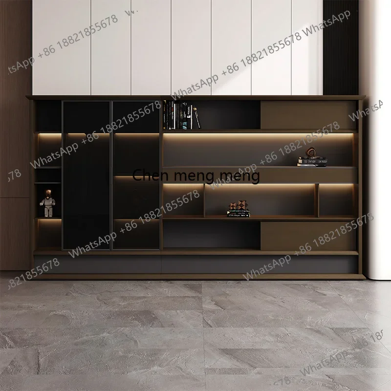 File Cabinet Boss Office Background Simple Modern Archive Wooden Document Storage Bookcase