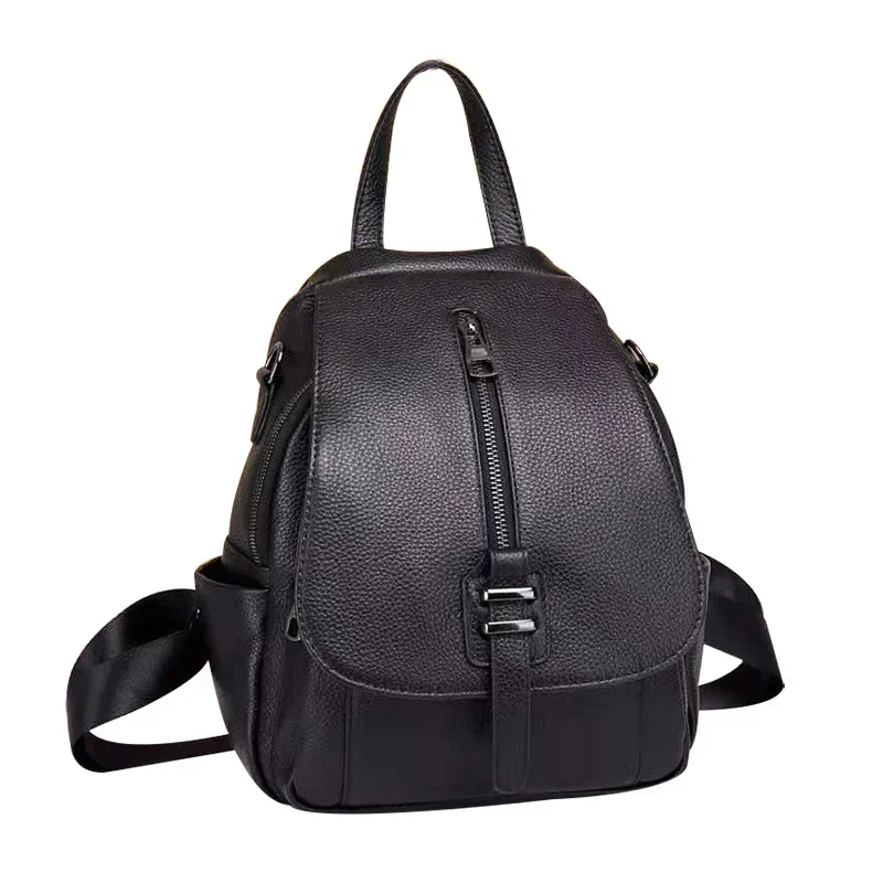 2027 New Fashion Luxury Brand Cowhide Genuine Leather Women Backpacks Female Ladies Girl Student Korean Casual Designer Backpack