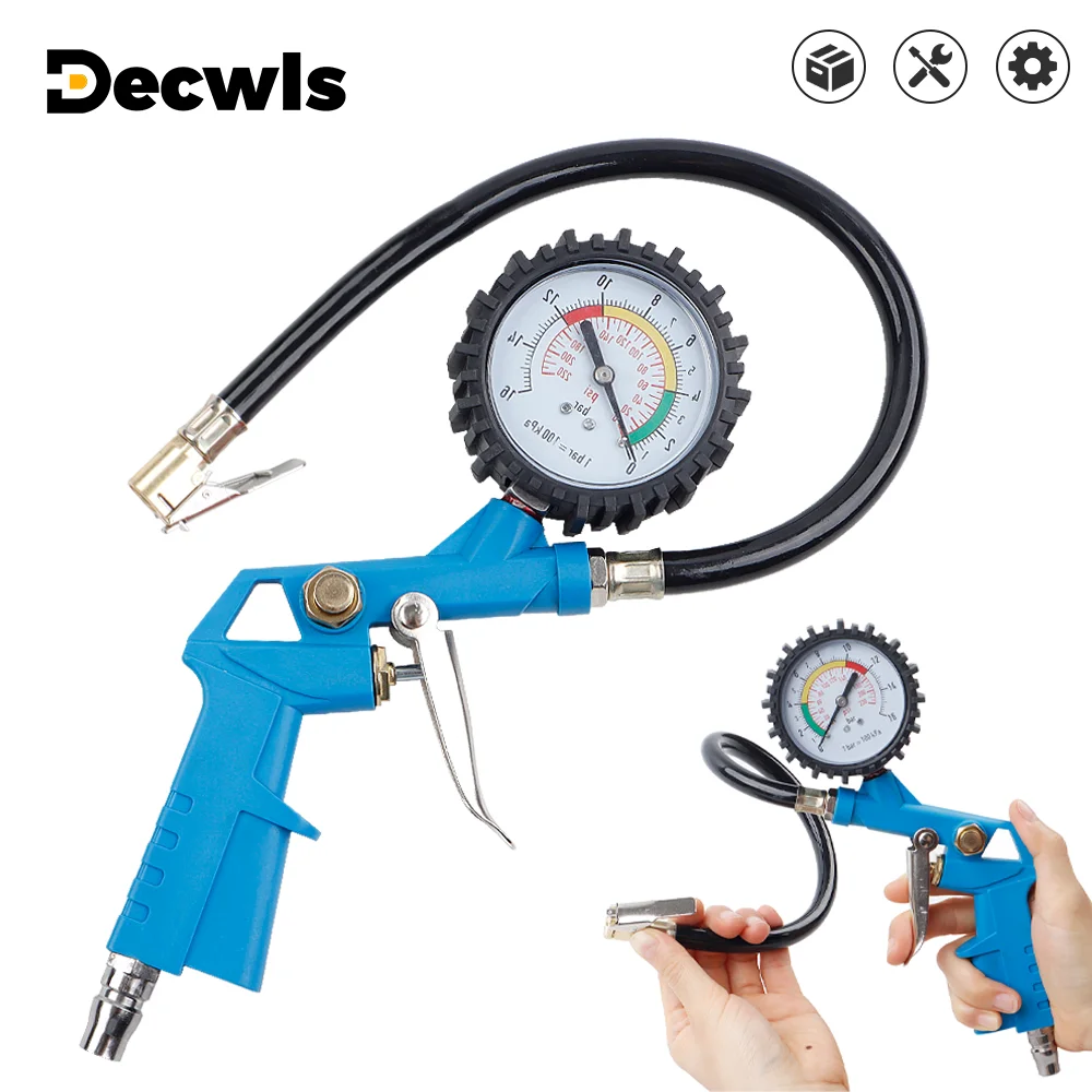 Blue Professional Tire Pressure Gun,3 In 1 Car Tire Pressure Gun,0-16Bar/0-220Psi,Home Pneumatic Tools, Optional EU/JP Interface
