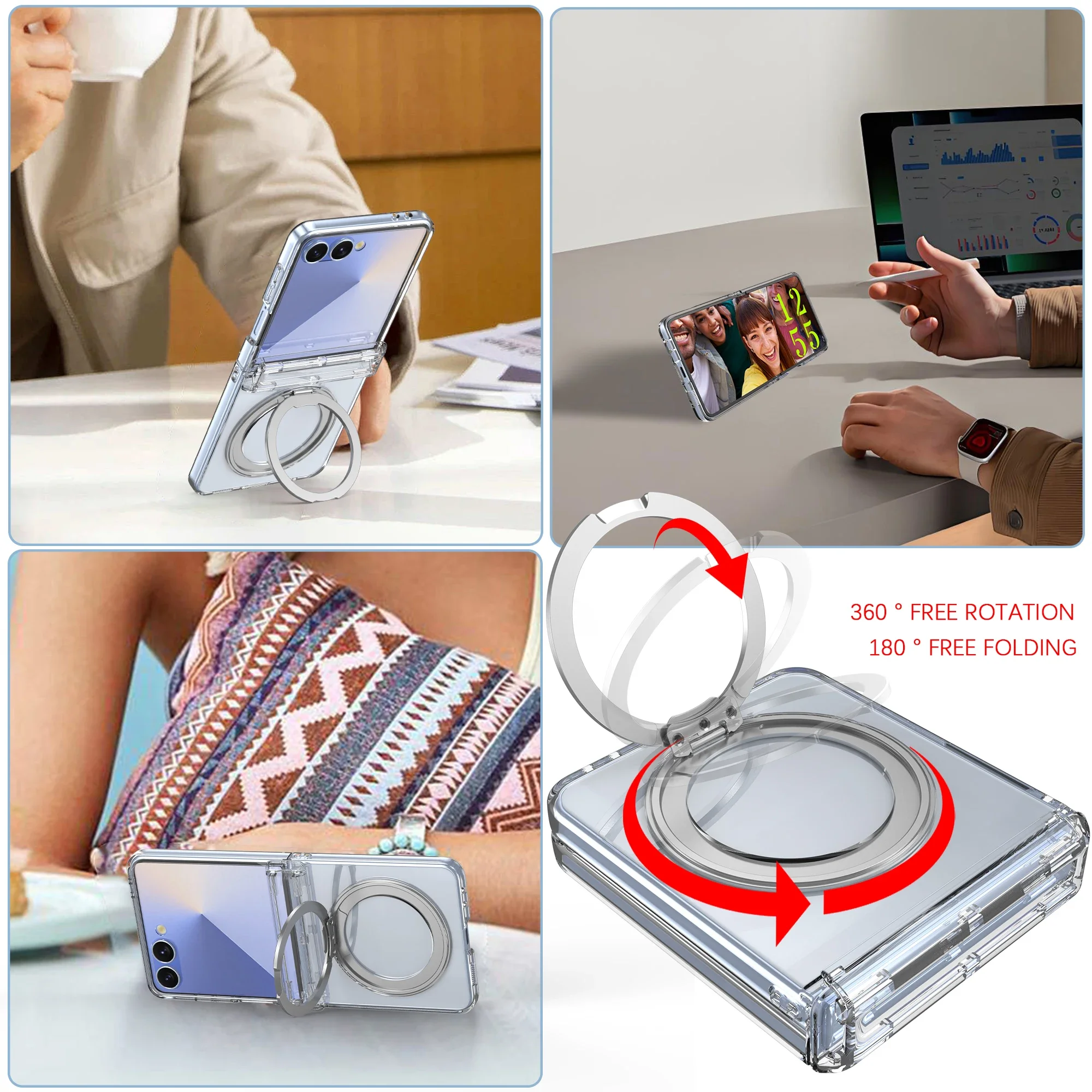 Galvanisierte Magnetische 360° Drehbare Halterung Handyhülle für Samsung Galaxy Z Flip 8 7 6 5 Flip7 Flip6 Scharnier-Schutzabdeckung – Detail 8