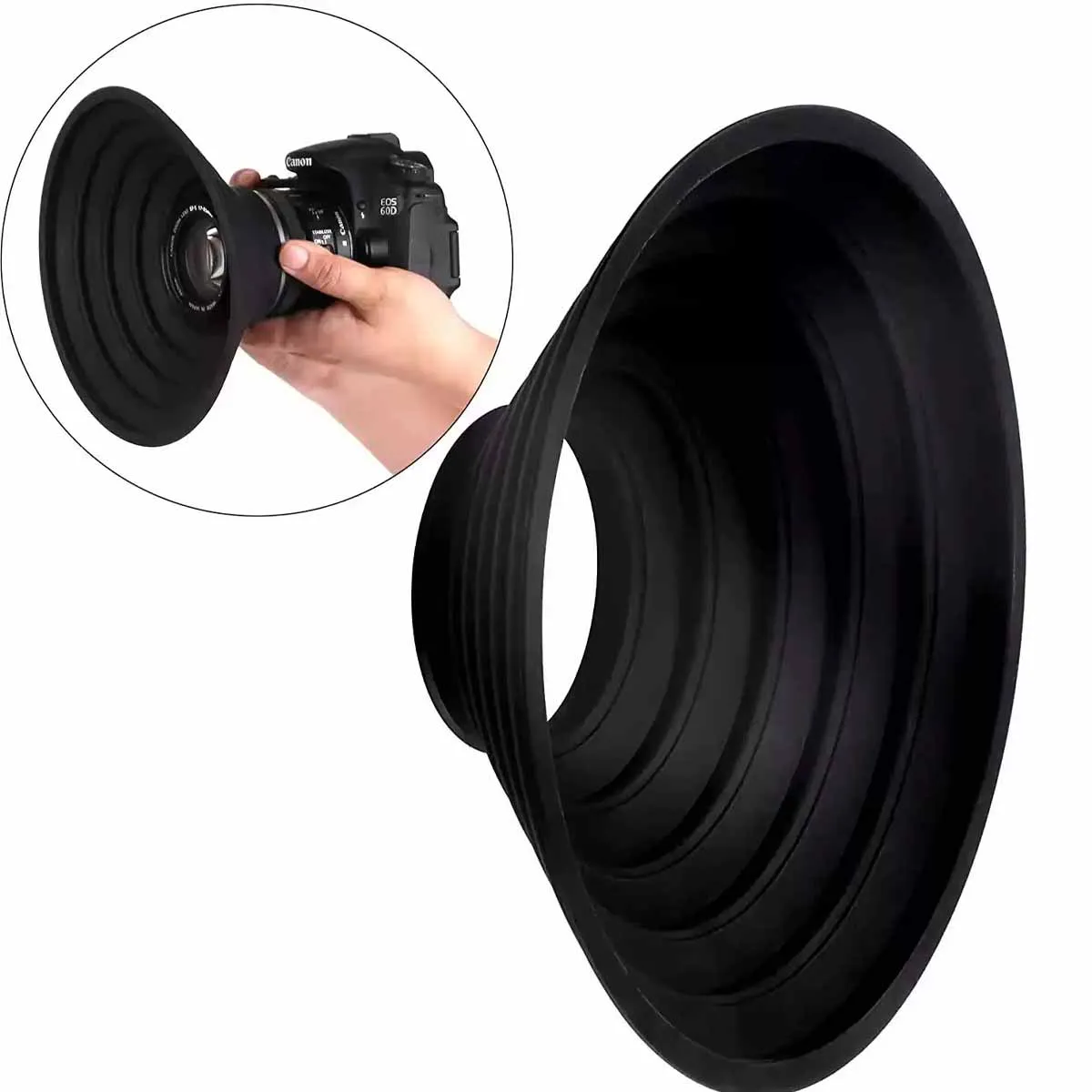 DSLR mirrorless camera lens silicone light shield horn soft rubber sleeve mirror sunshade foldable anti glass reflector