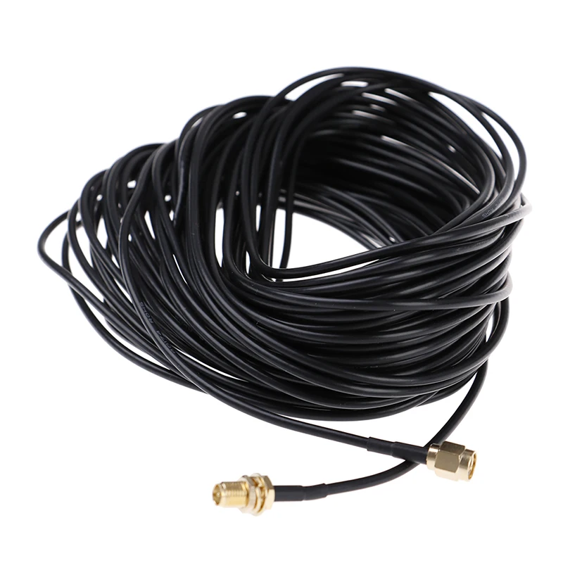 1PC 20m WiFi router antenna extension cable cord RG174 RP-SMA male to female