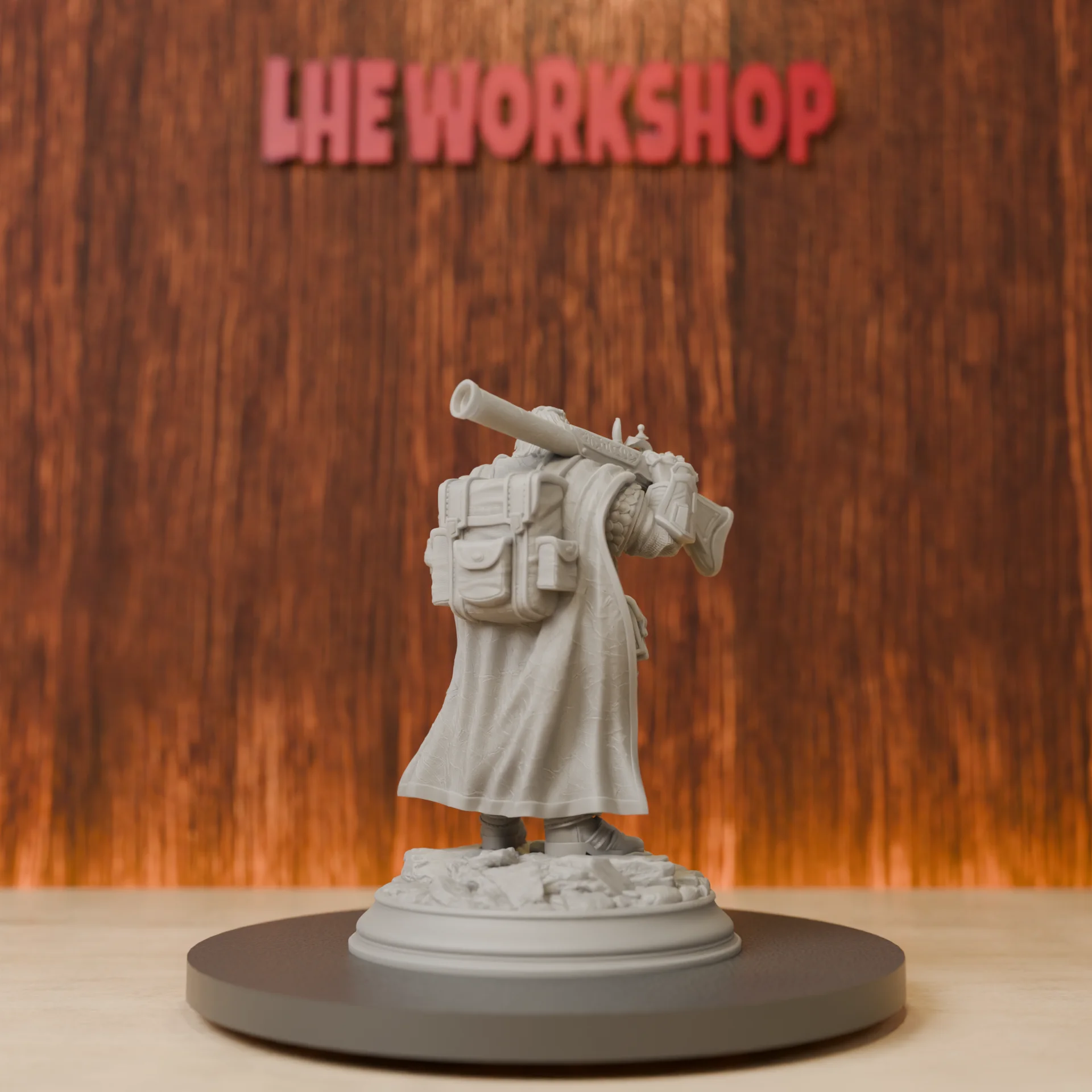 Dwarf Marksman Hunter Miniatures | 28mm-75mm | Resin 3D Printed DND Pathfinder Mini | Unpainted Grey
