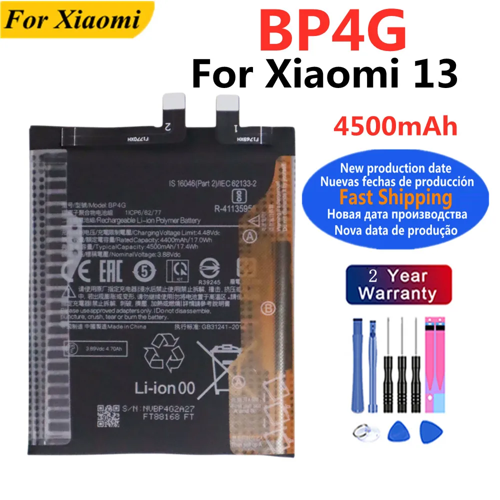4500 mAh BP4G Akku für Xiaomi 13 Mi13 Mi 13 Handy Bateria Batterie Batterien + kostenlose Werkzeuge