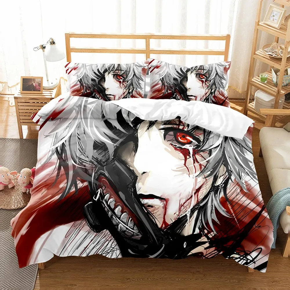 

3D Print Anime Tokyo Ghoul Bedding Sets Duvet Cover Set With Pillowcase Twin Full Queen King Bedclothes Bed Linen Home Textiles