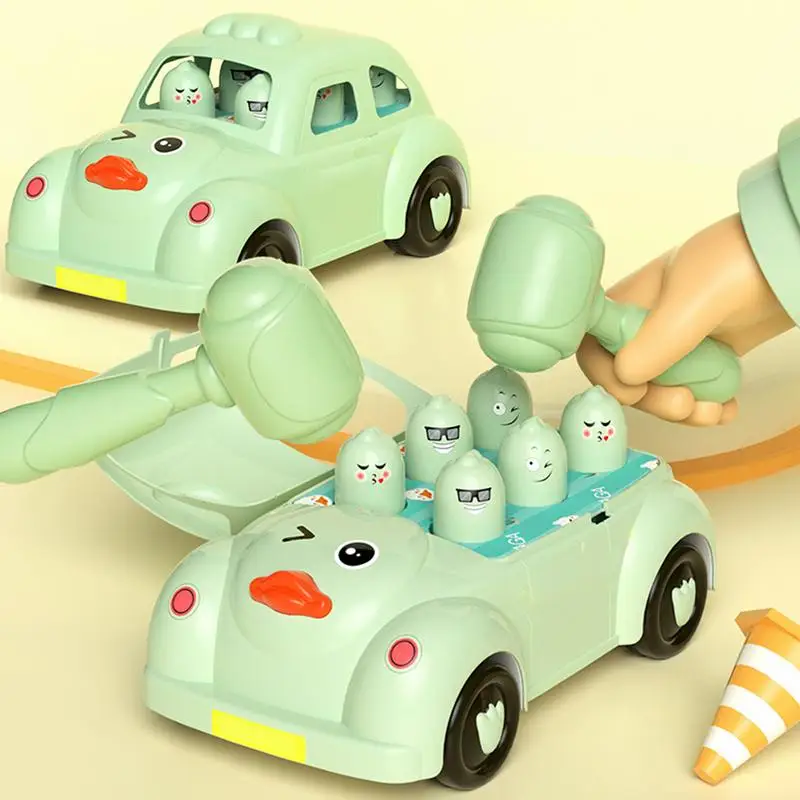 Juego de coches de inercia para golpear con martillos, juguete de aprendizaje Montessori para golpear