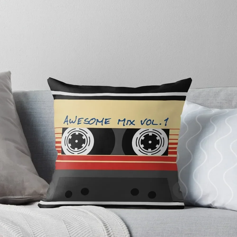 Awesome Mixtape Vol 1, Tape, Music, Retro Throw Pillow pillows decor home Custom Cushion pillow