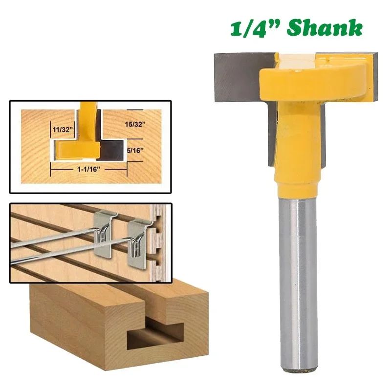 

1pc 1/4 Inch 6.35mm T-Slot Cutter Router Bit T Slotting Milling Cutter Power Machine Woodworking Tools for Wood