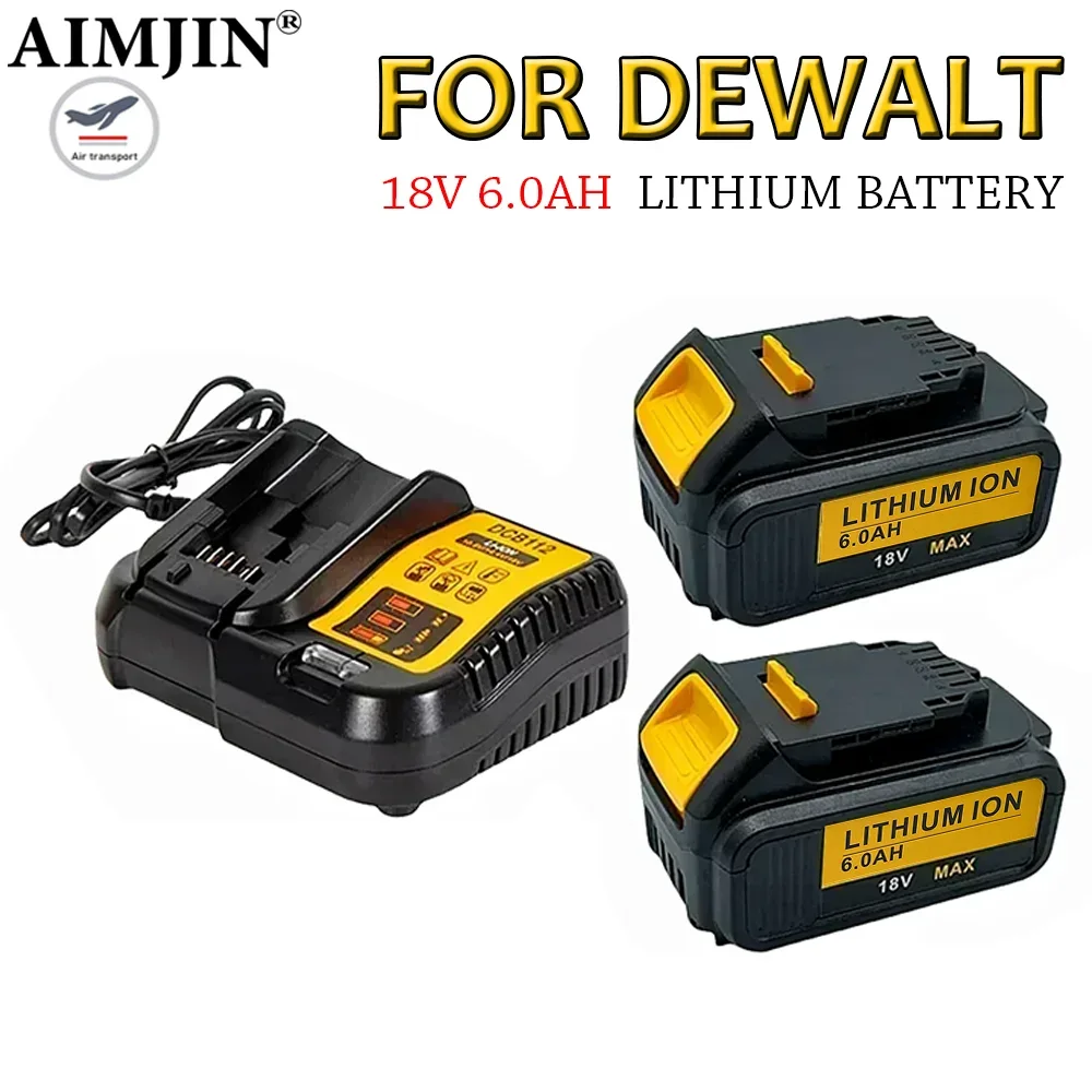 

For DeWalt 18V 6000mAh Rechargeable Power Tools Battery with LED Li-ion Replacement DCB205 DCB204-2 20V DCB206