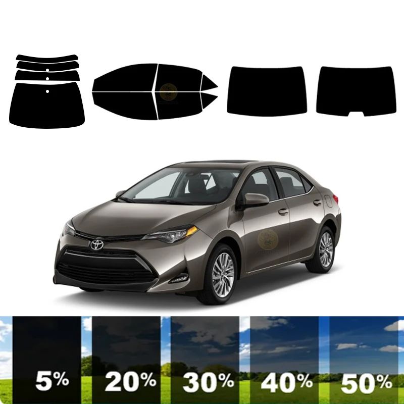 precut Removable Window Tint Film For Car 100% UVR 5%-35%VLT Heat Insulation Carbon ﻿For TOYOTA COROLLA 4 DR SEDAN 2014-2019