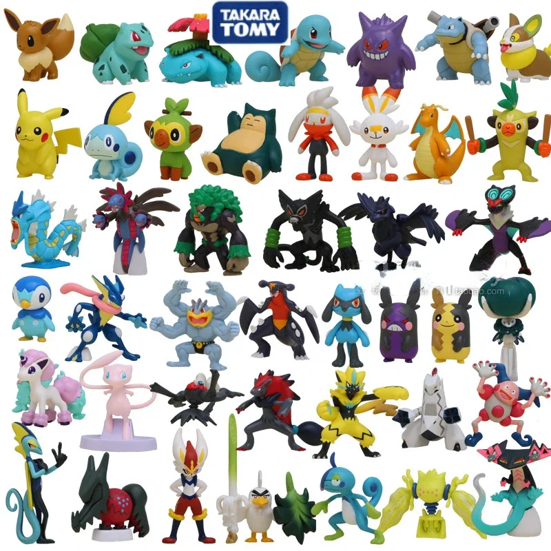 Japan Original Takara Tomy Figures Thwackey Grookey Mew Zeraora Venusaur Raboot Drakloak Action Figure Toys for Children