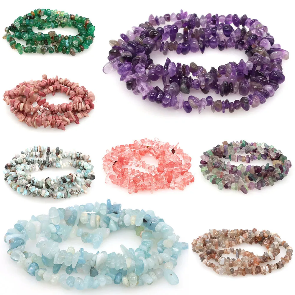 5-8mm unregelmäßige Freiform Chip Kies Perlen Naturstein Amethyste Tigerauge Perlen für Schmuck machen DIY Halskette Armband